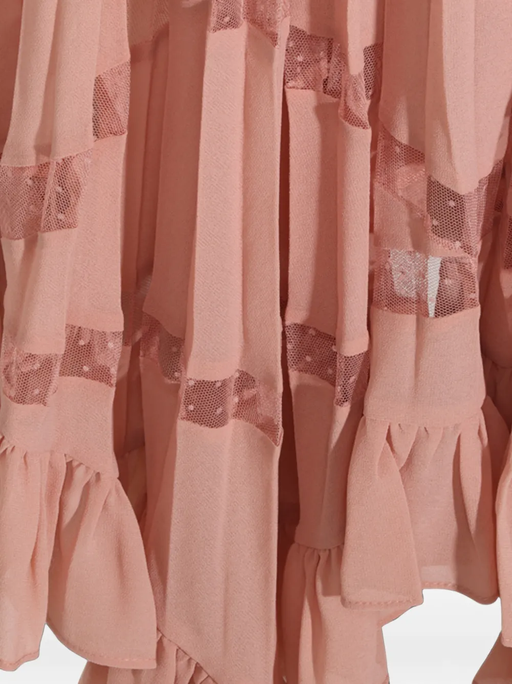 TWINSET Lange georgette jurk met plooien Roze