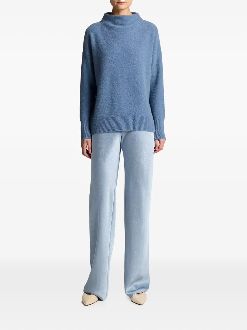 Vince funnel-neck sweater Blauw