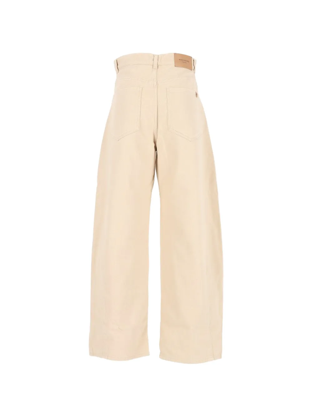 Weekend Max Mara Ordine broek van keperkatoen met wijde pijpen Beige
