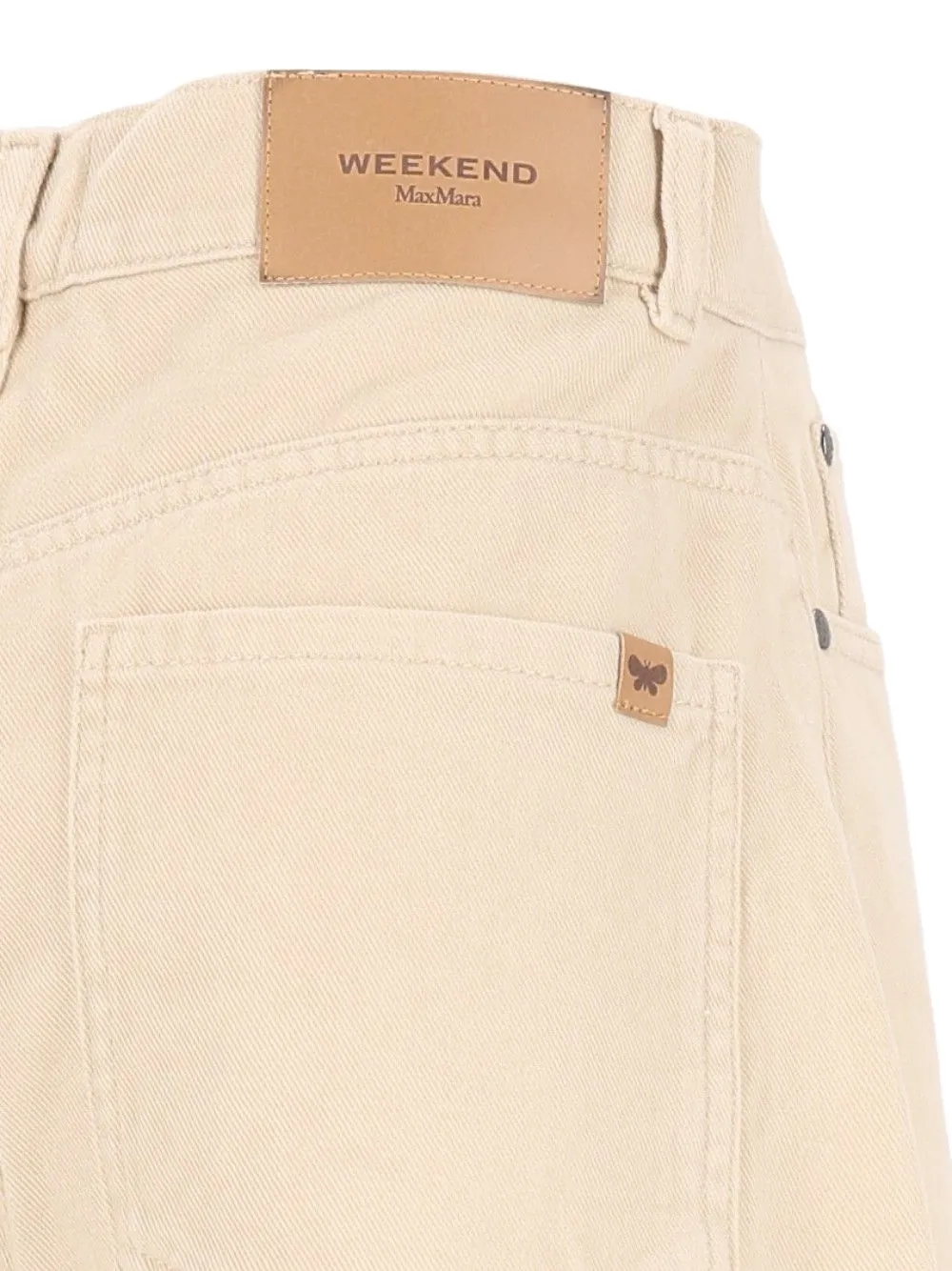 Weekend Max Mara Ordine broek van keperkatoen met wijde pijpen Beige