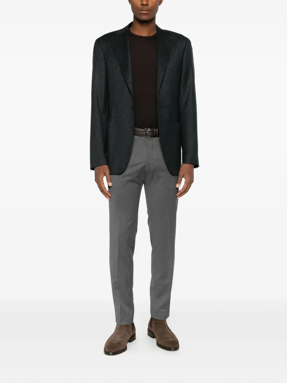 VELA SHOP Geplooide pantalon Grijs