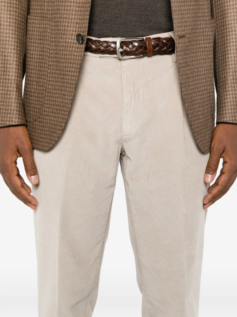 VELA SHOP Ribfluwelen straight broek Beige