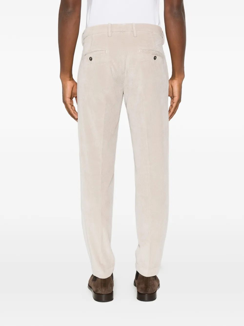 VELA SHOP Ribfluwelen straight broek Beige