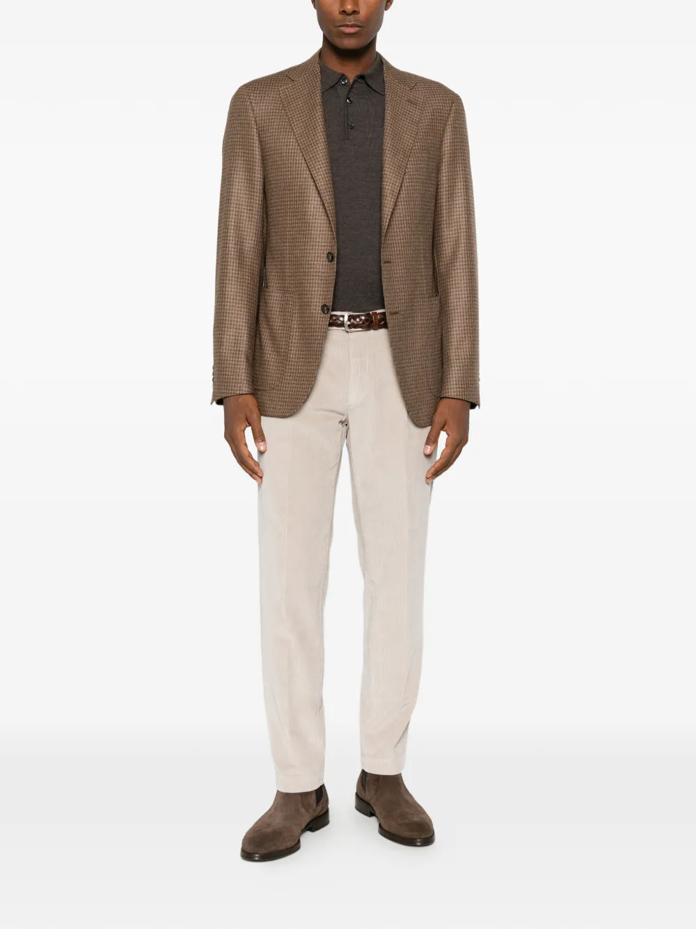 VELA SHOP Ribfluwelen straight broek Beige