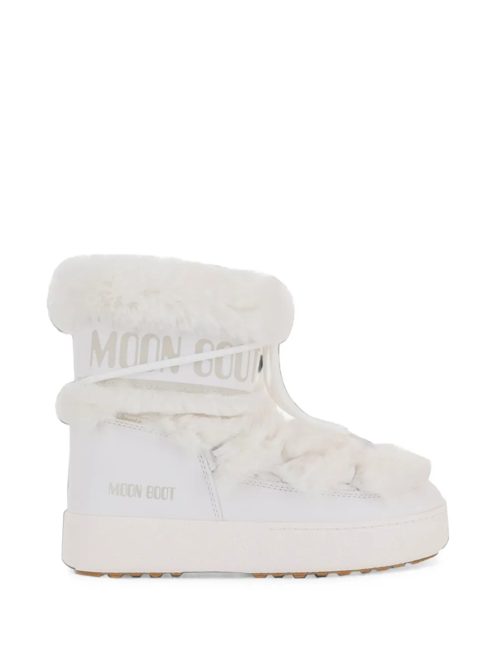 Moon Boot Ltrack Low white faux-fur boots