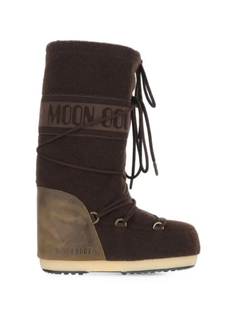 Moon Boot Icon nubuck dark brown felt boots