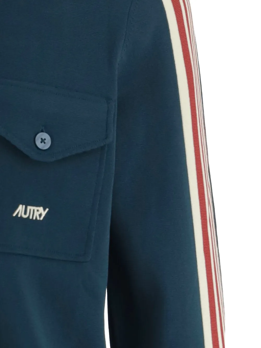 Autry Shirtjack met geborduurd logo en streep Groen