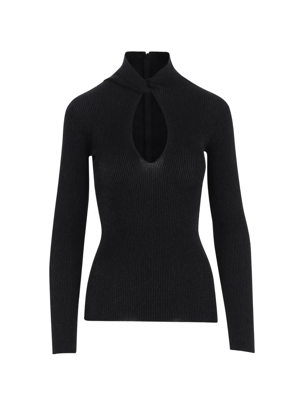 Valentino Garavani long-sleeve ribbed cut-out T-shirt