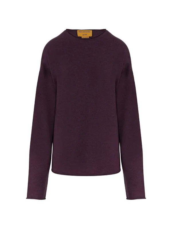 Guest In Residence Crew-neck Long-sleeve Sweater in Purple