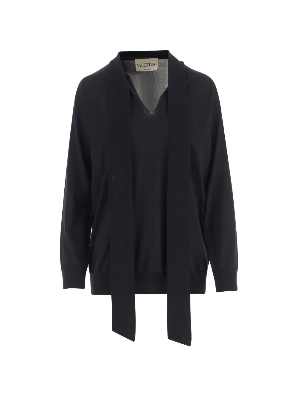 Valentino Garavani scarf-detail wool jumper