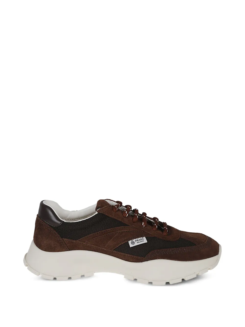 Prada Sneakers aus Mesh und Wildleder - Braun