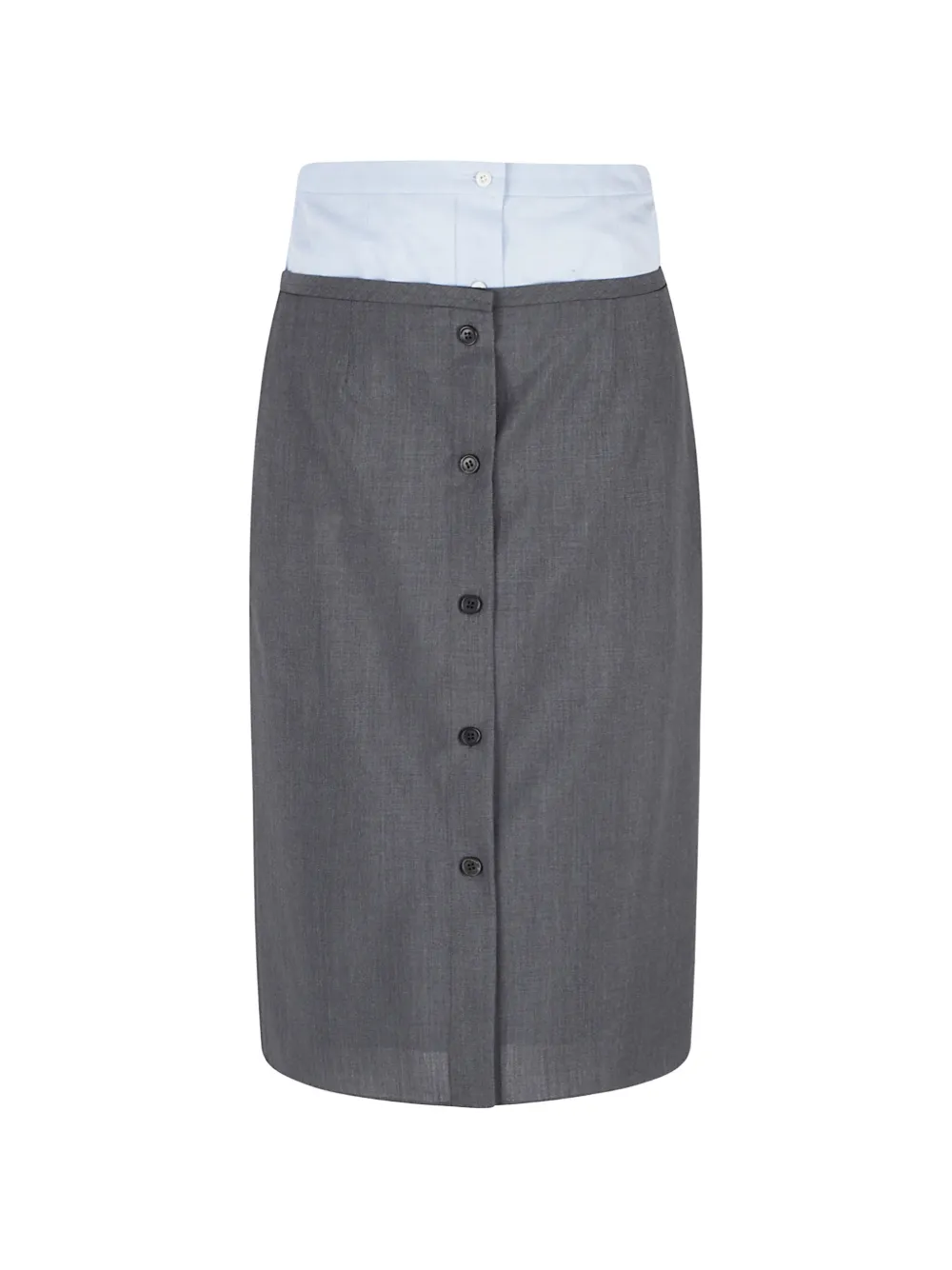 Prada light mohair and chambray skirt - Grigio