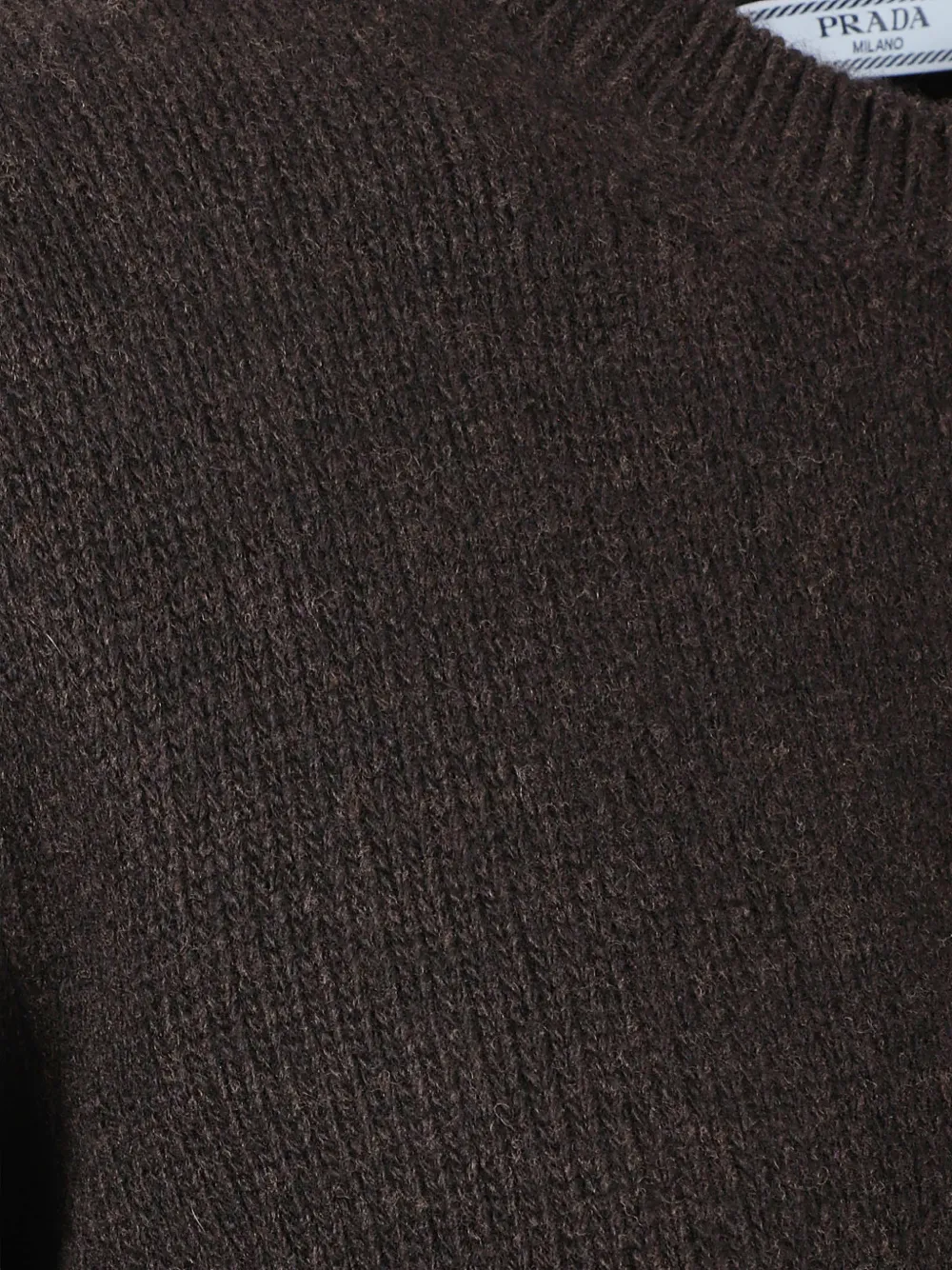 Prada Wollen en kasjmier trui met ronde hals Bruin