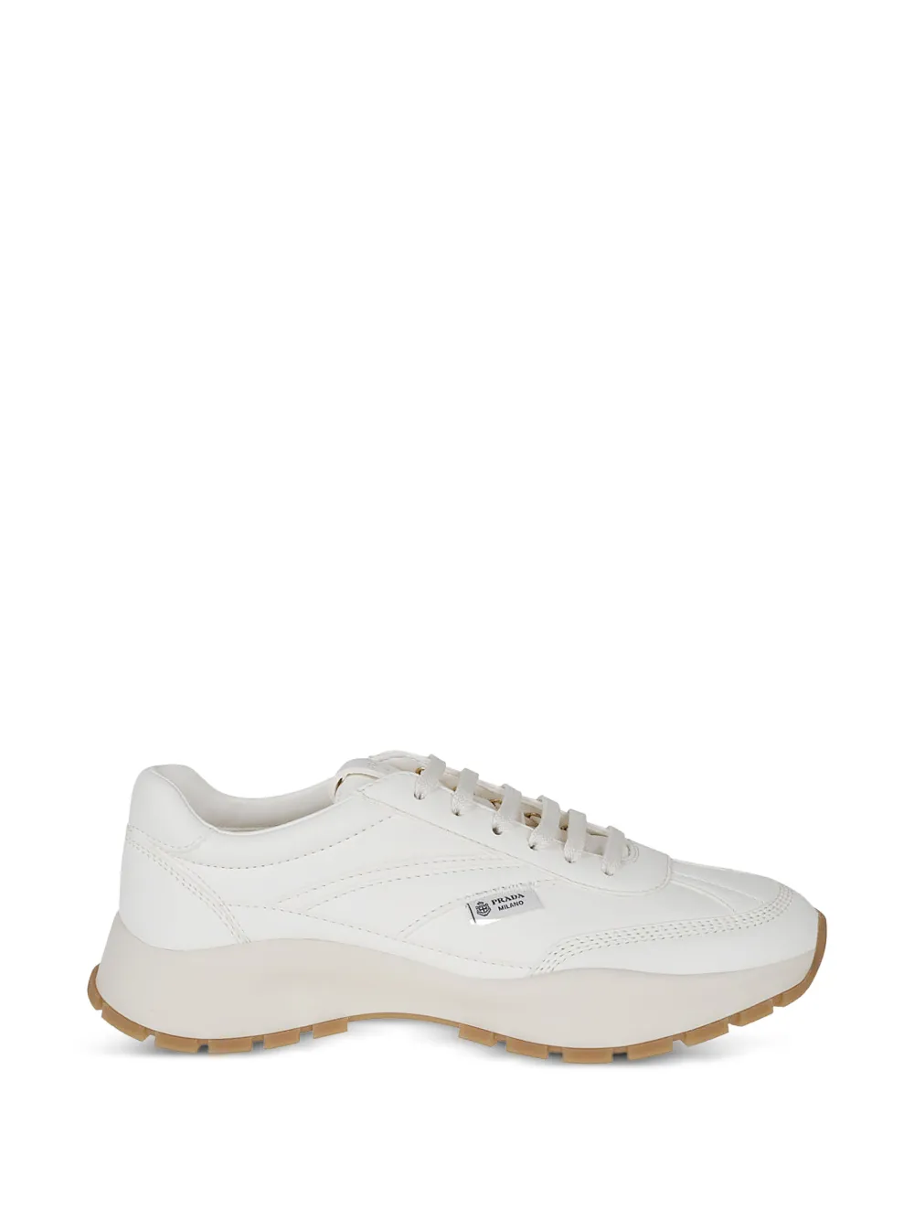 Prada Sneakers mit Logo-Schild - Weiß