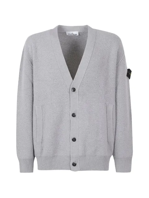 Stone Island 5100010 pure RWS wool loose-fit V-neck cardigan with pockets