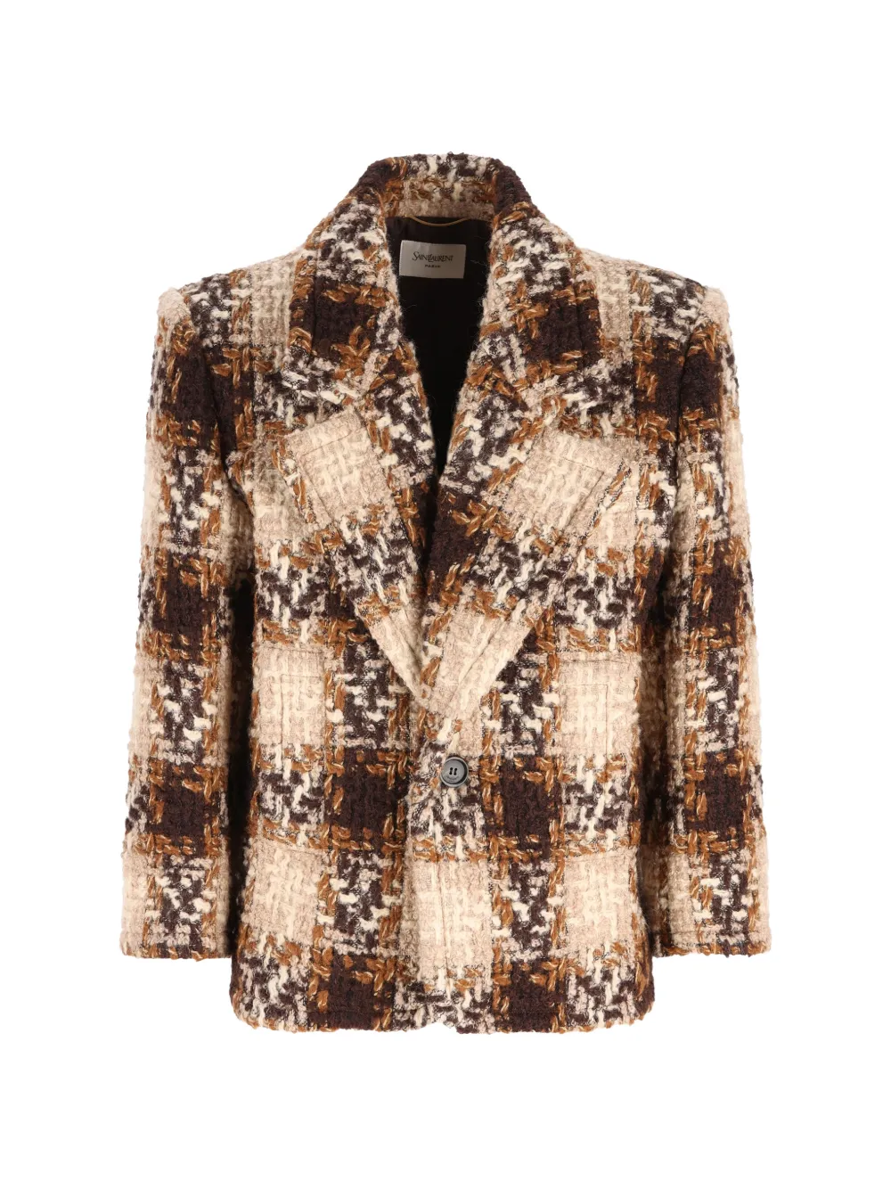 Saint Laurent check-pattern tweed jacket