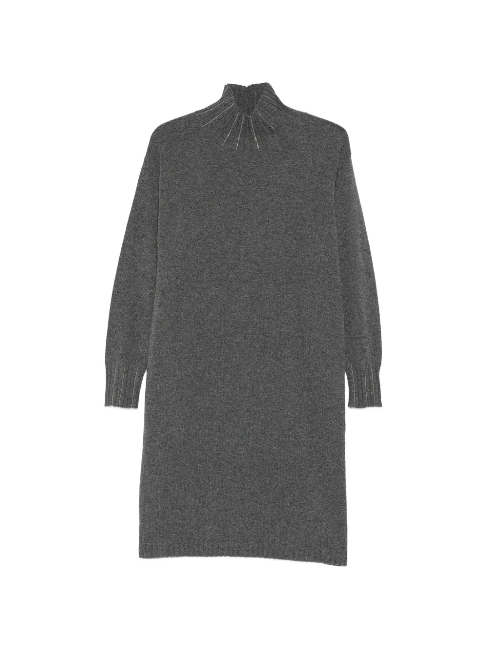Fabiana Filippi robe ornée de perles à col montant - Gris Fabiana Filippi robe ornée de perles à col montant - Gris