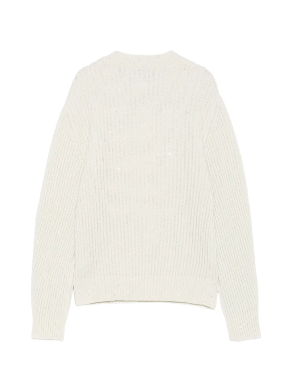 Brunello Cucinelli Ribgebreide trui verfraaid met pailletten Beige