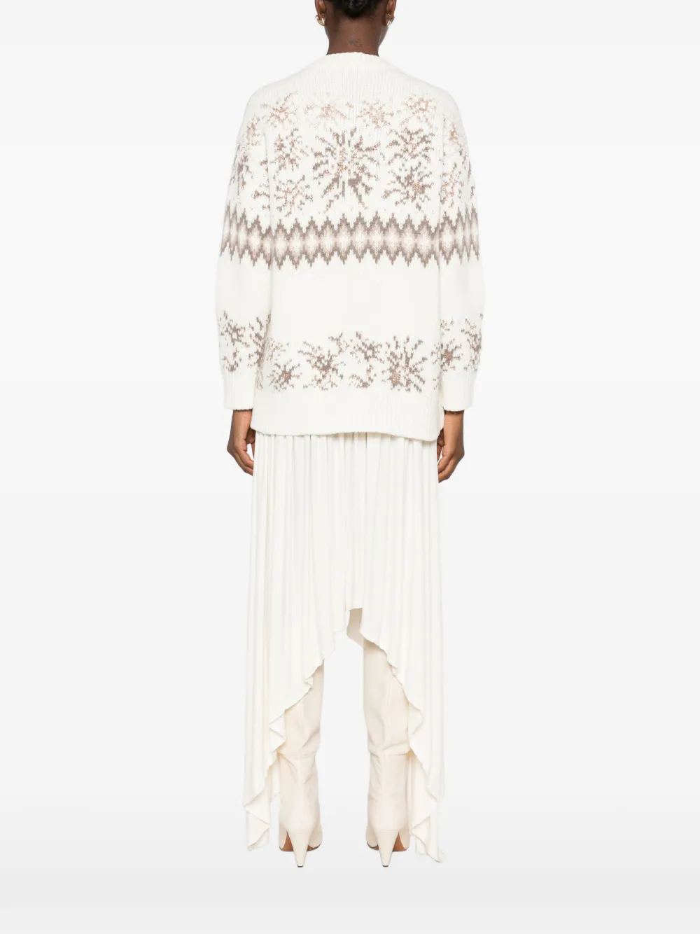 Fabiana Filippi intarsia-knit cardigan Beige