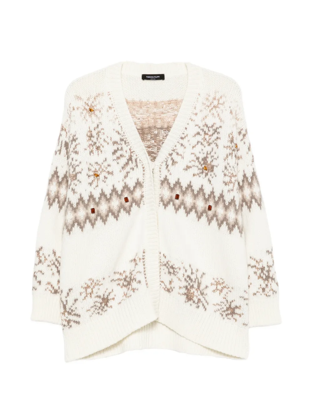 Fabiana Filippi intarsia-knit cardigan - Toni neutri