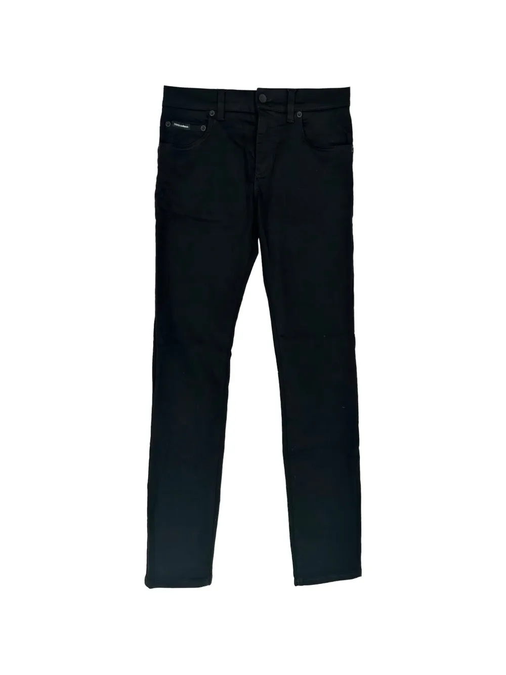 Dolce & Gabbana Pre-Owned logo-patch slim-fit jeans - Nero