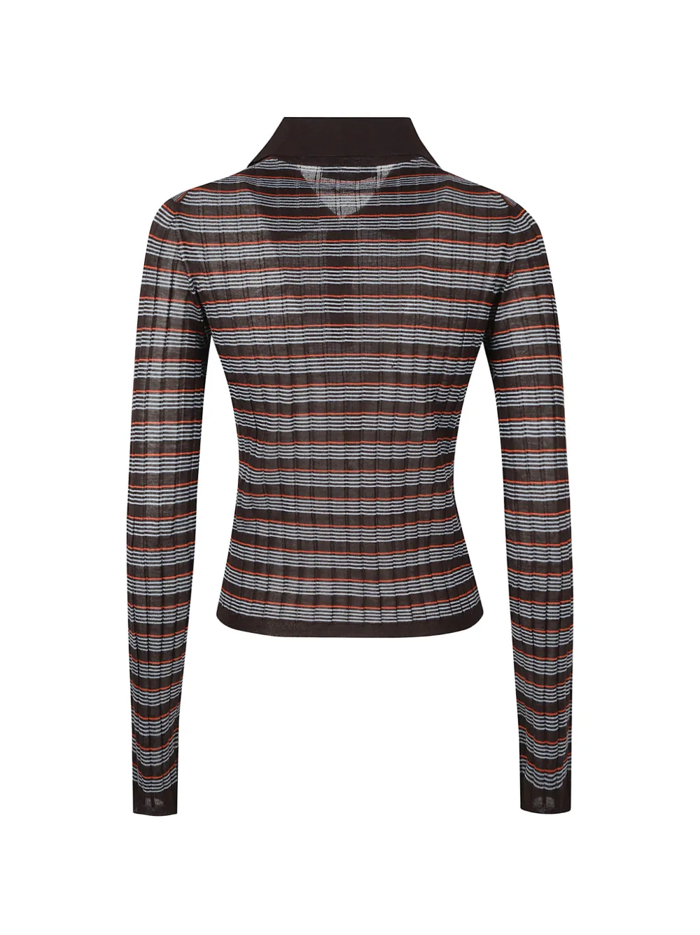 Prada Gestreept poloshirt van kasjmier en zijde Bruin