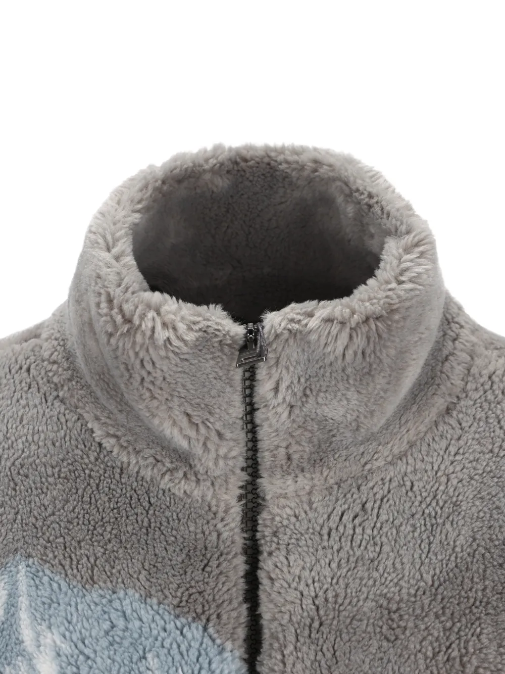 Herno Alpine Teddy jack van imitatielamswol met berg-print Grijs
