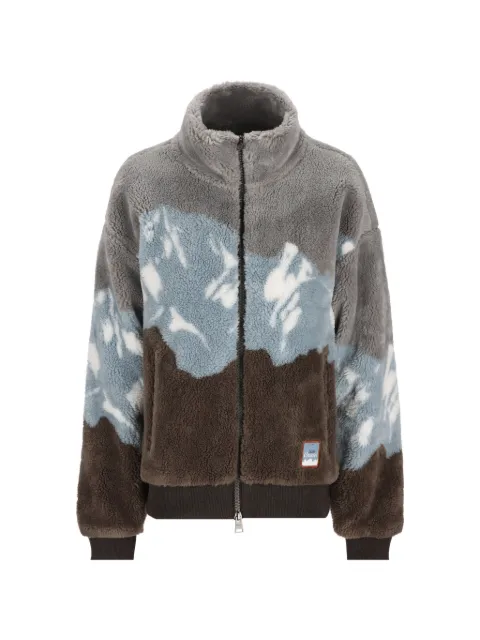 Herno Alpine Teddy mountain-print faux-shearling jacket
