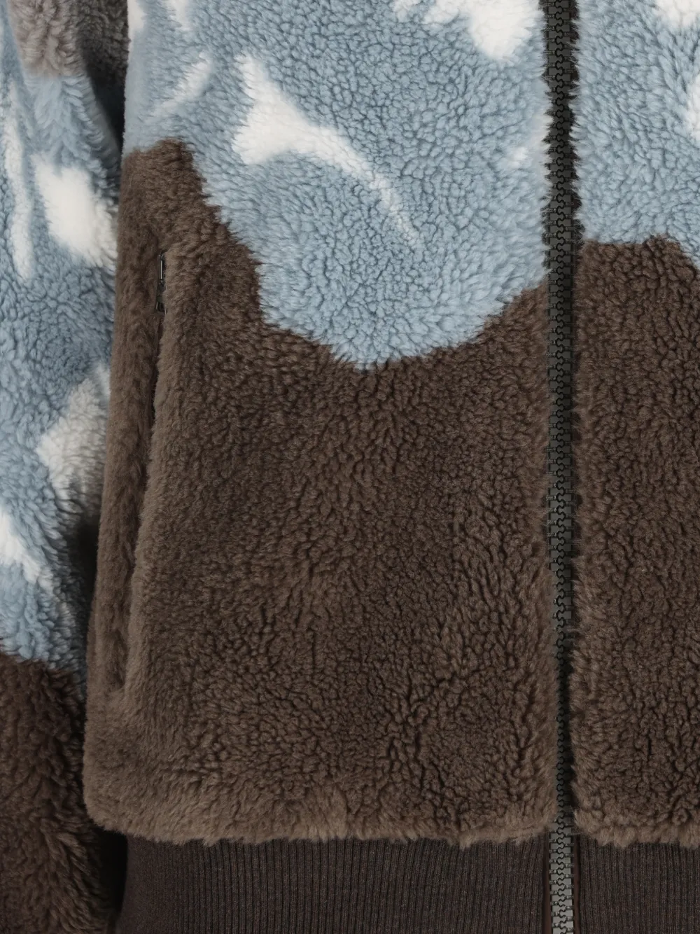 Herno Alpine Teddy jack van imitatielamswol met berg-print Grijs