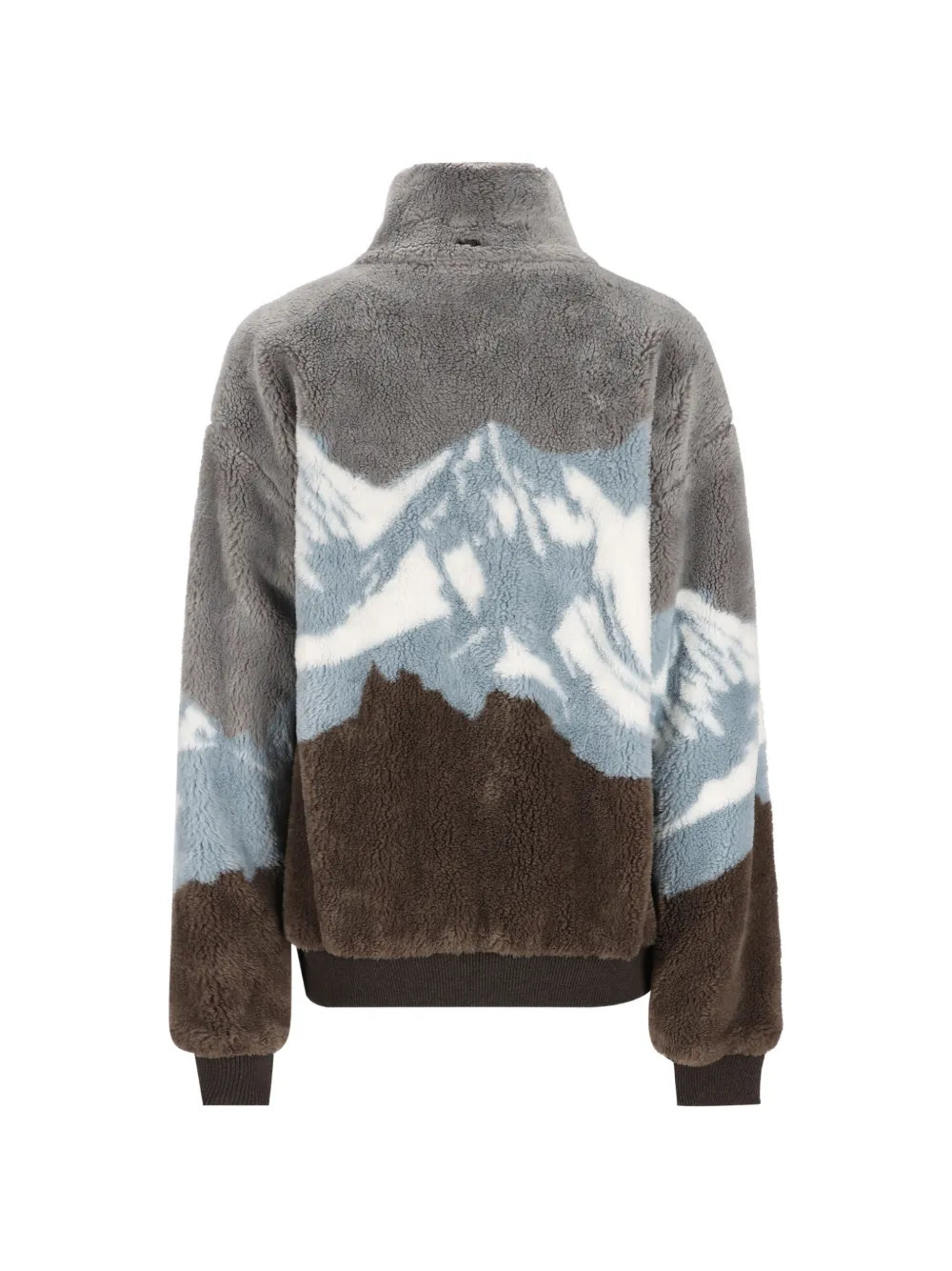 Herno Alpine Teddy jack van imitatielamswol met berg-print Grijs