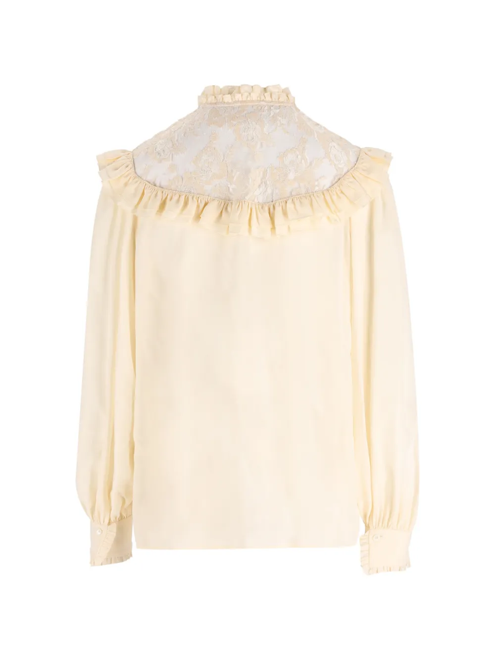 Chloé Blouse met kanten vlak en ruches Beige