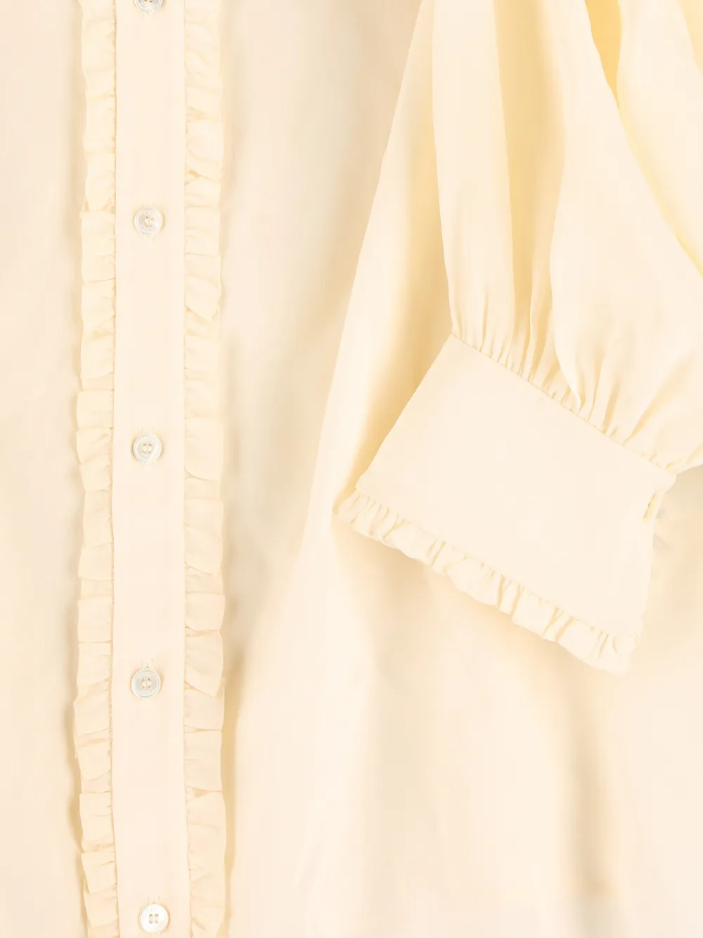 Chloé Blouse met kanten vlak en ruches Beige