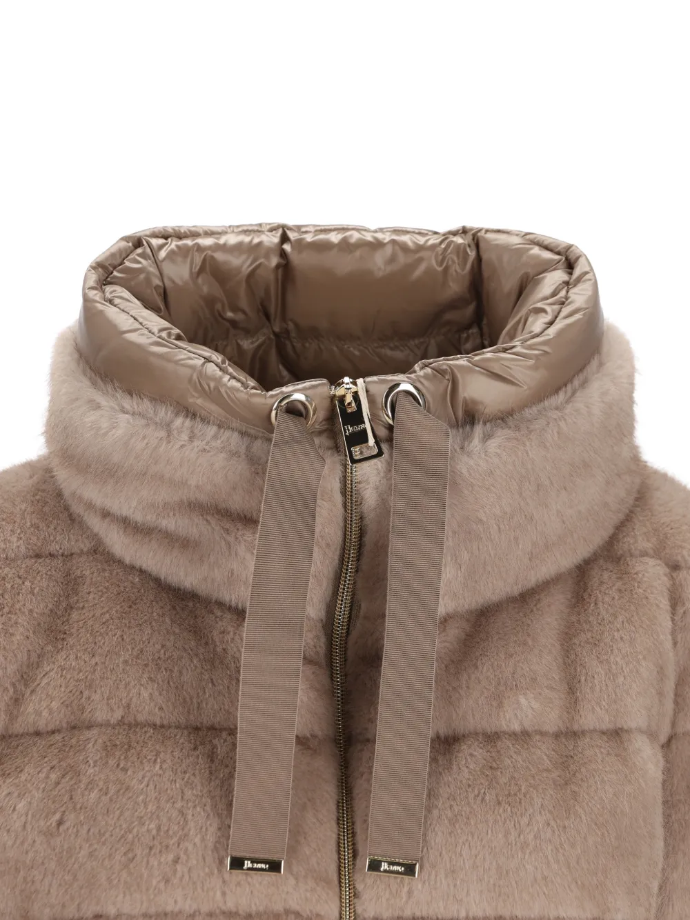 Herno Jas met kraag van imitatiebont Beige