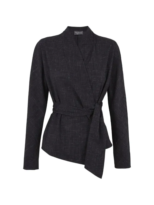 Cortana Tiempo Wrap-waist Jacket in Black