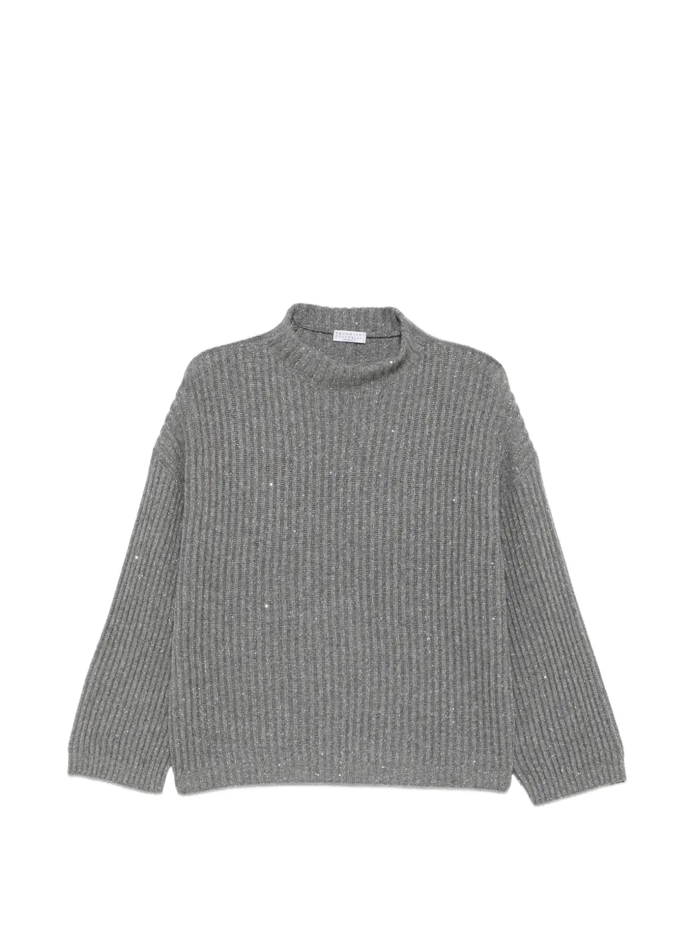 Brunello Cucinelli sequin-embellished ribbed sweater - Grey