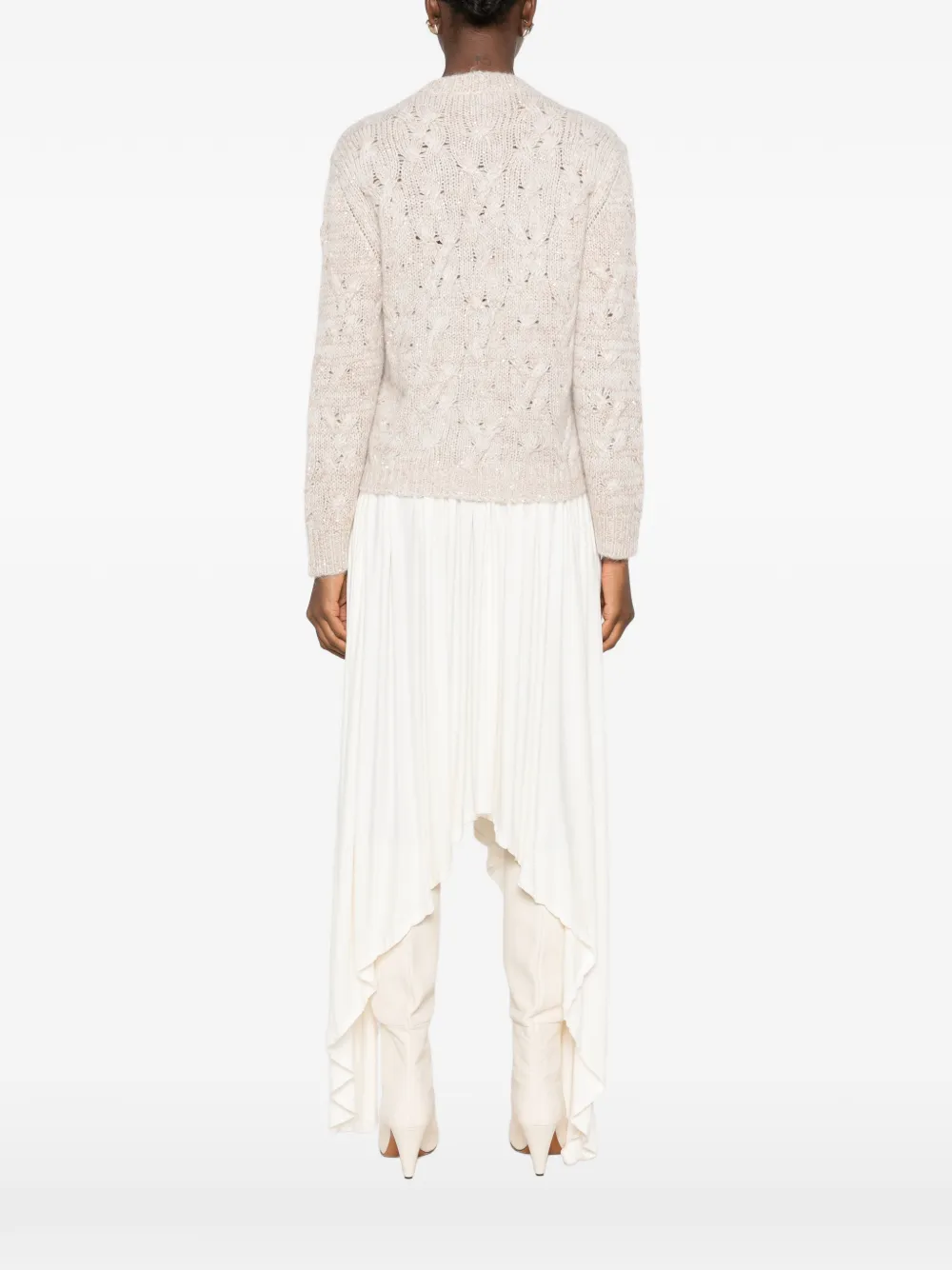 Fabiana Filippi Kabelgebreid vest met pailletten Beige