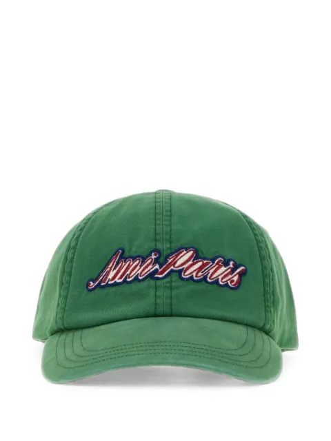 AMI Paris logo-embroidered cotton cap