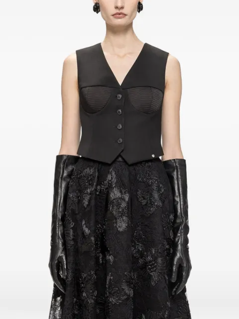 NISSA Tailored wool satin-cup vest