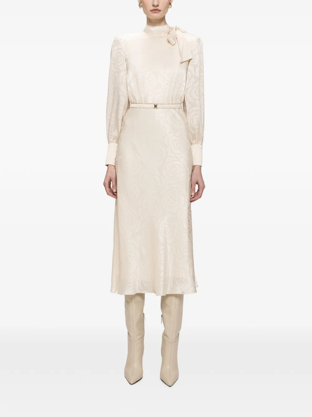 NISSA satin viscose midi dress