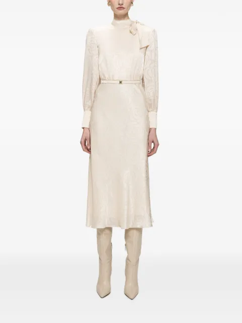 NISSA satin viscose midi dress