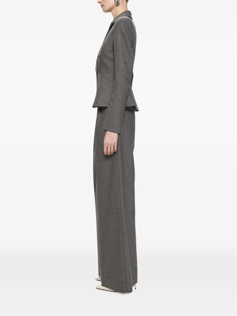 NISSA Blazer met enkele rij knopen Grijs