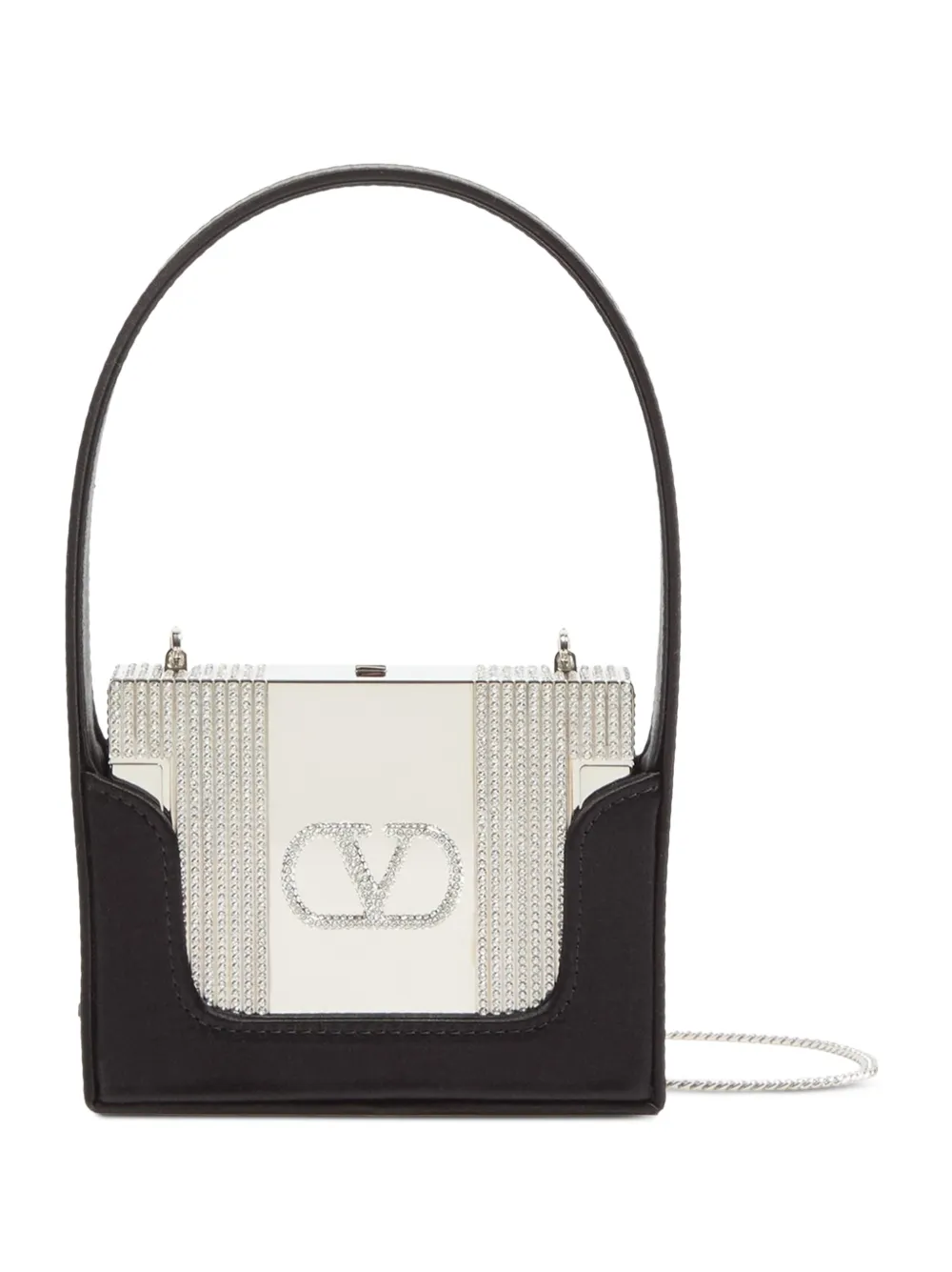 Valentino Garavani Minaumorphe Minaudière In Metal With Swarovski® Crystals And Satin Case In Multi