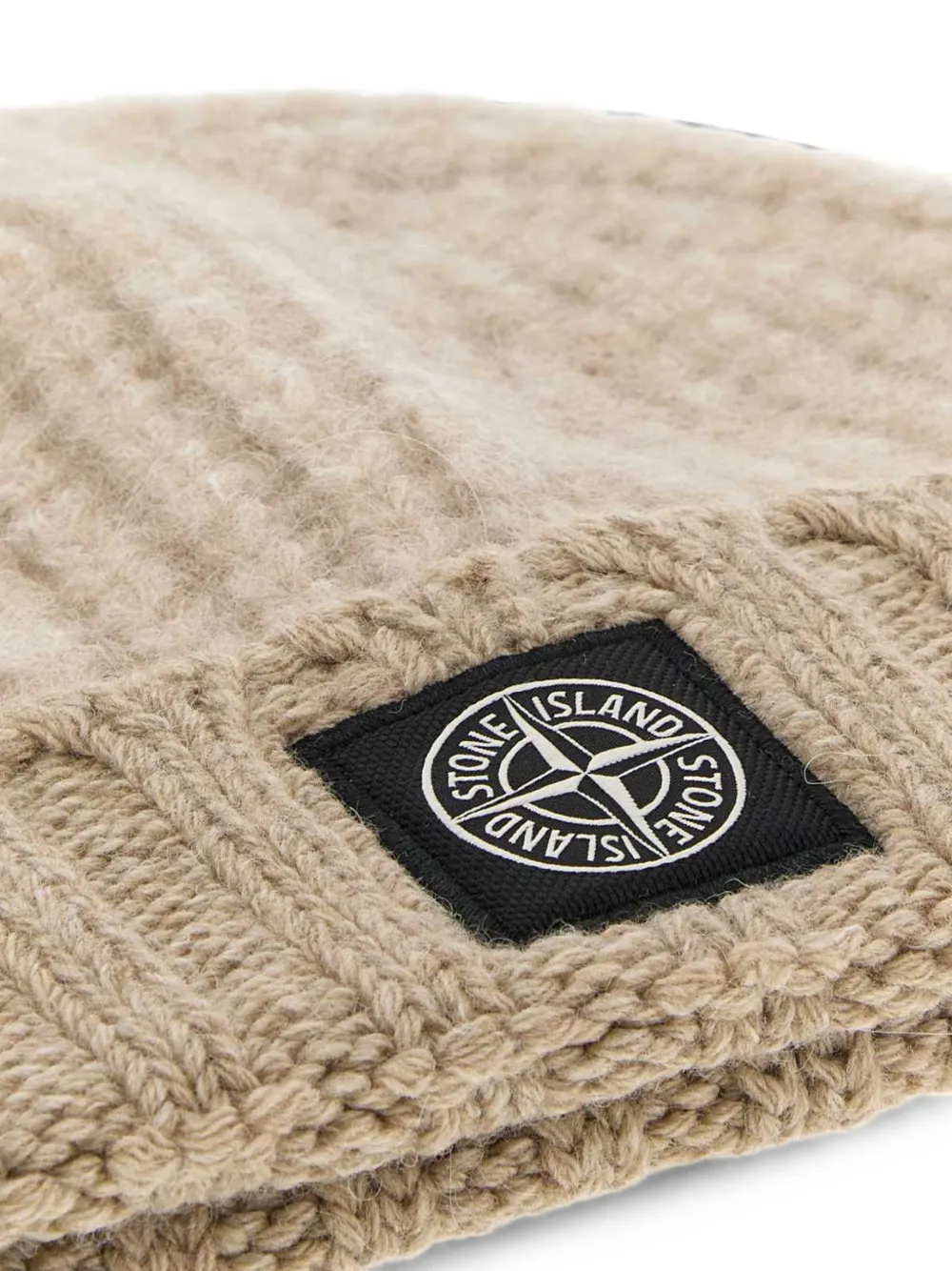 Stone Island N100009 geribbelde muts van alpacablend Beige