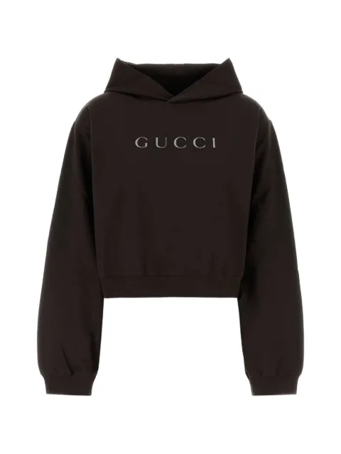 Gucci hoodie crop à logo strassé