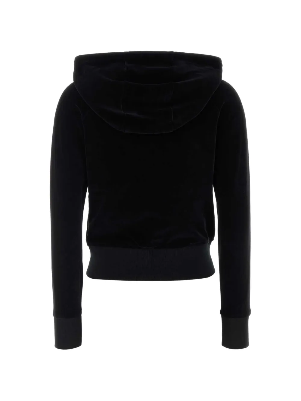 Burberry Knight verfraaide fluwelen hoodie met rits Zwart