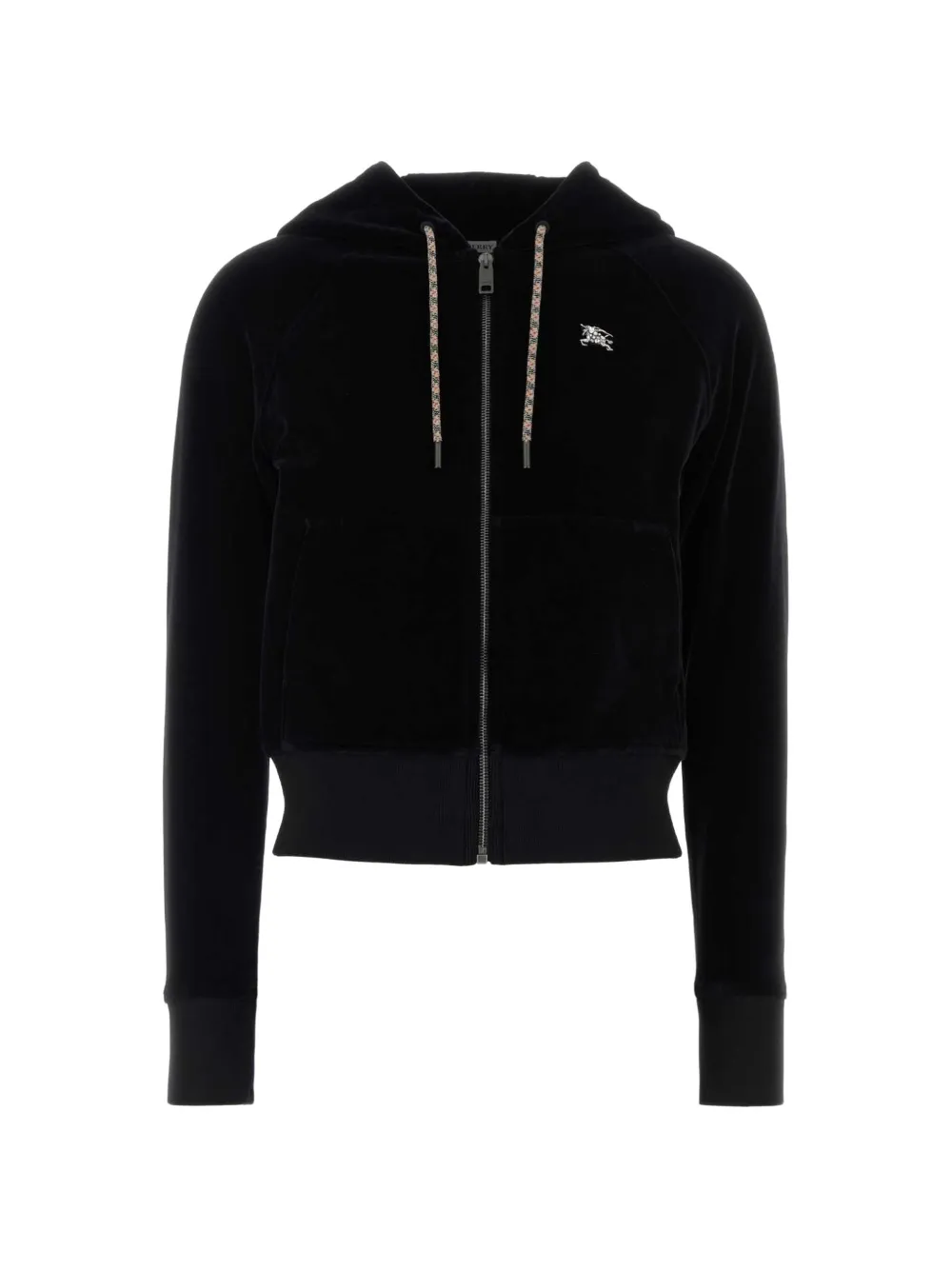 Burberry knight jewel velour zip hoodie - Nero