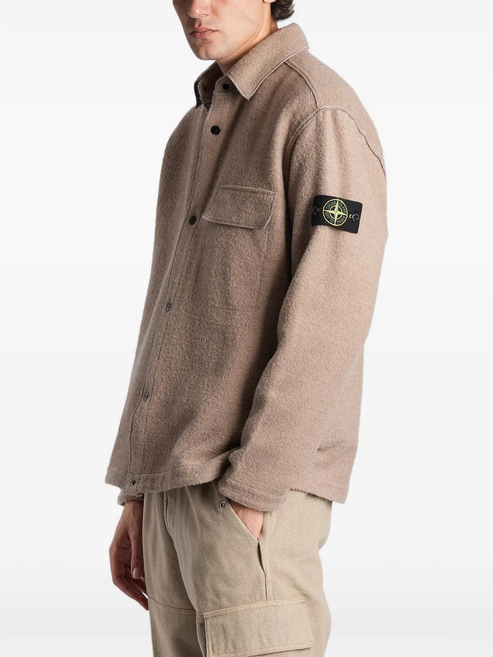 Stone Island Jack met logopatch Beige