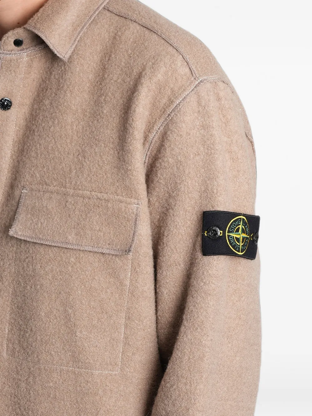 Stone Island Jack met logopatch Beige