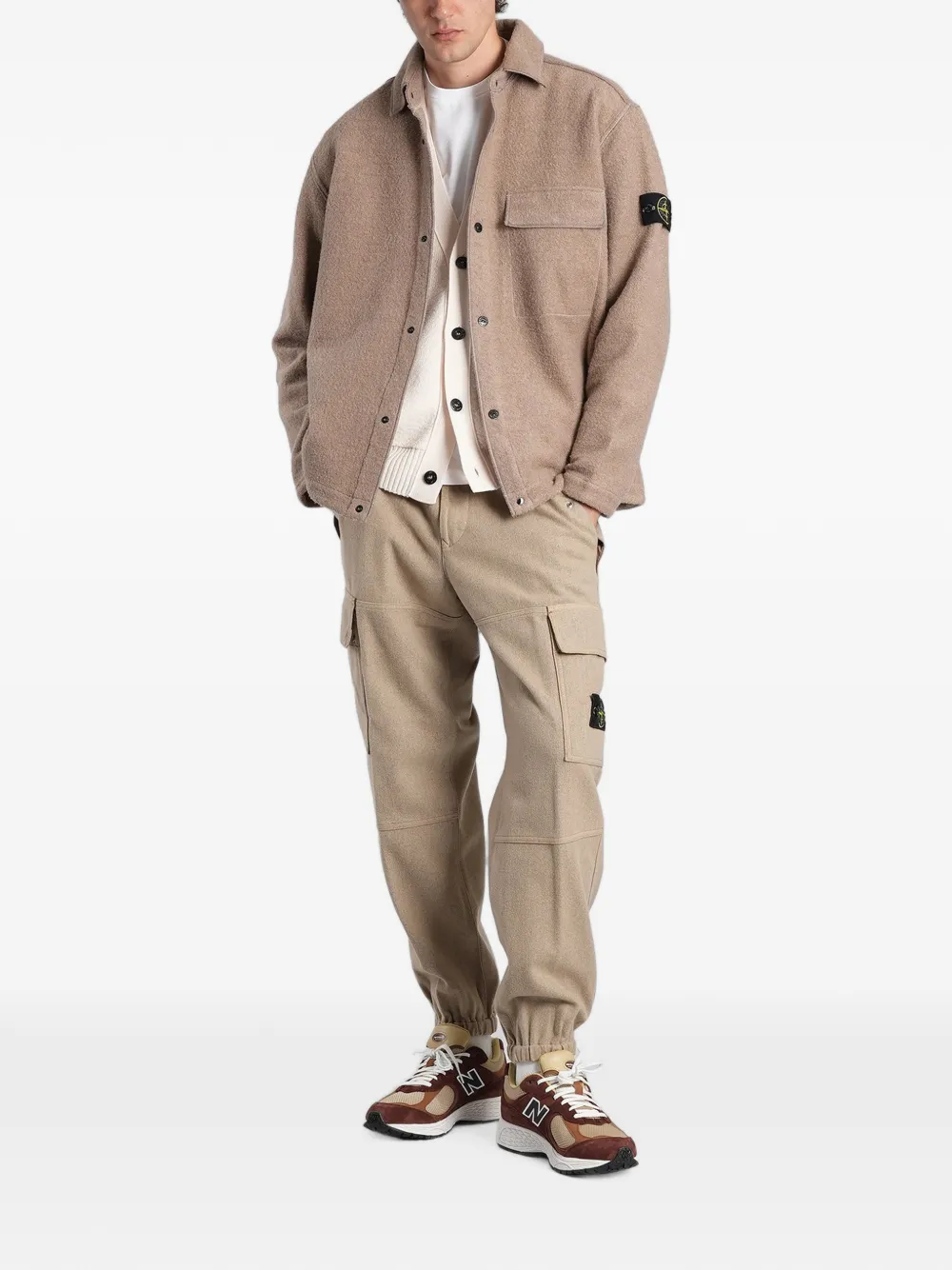 Stone Island Jack met logopatch Beige