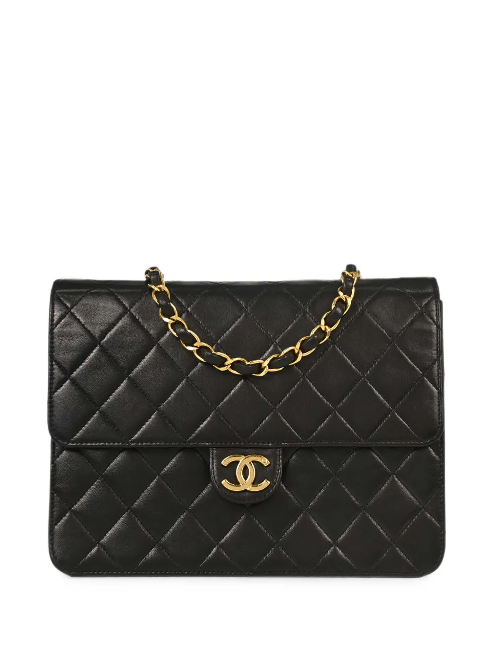 CHANEL Pre-Owned small 1994-1996 quilted CC push-lock shoulder bag - Black